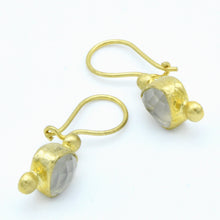 Aylas Chalcedony earrings - 21ct Gold plated semi precious gemstone - Handmade in Ottoman Style by Artisan