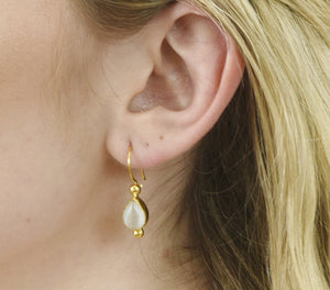 Aylas Cat eye earrings - Gold plated semi precious gemstone - Handmade in Ottoman Style