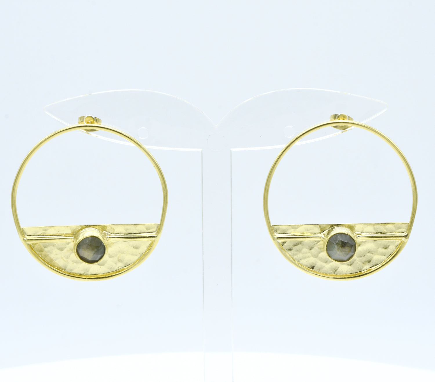 Aylas Labradorite earrings - 21ct Gold plated semi precious gemstone - Handmade in Ottoman Style by Artisan