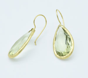 Aylas Citrine earrings - 21ct Gold plated semi precious gemstone - Handmade in Ottoman Style by Artisan