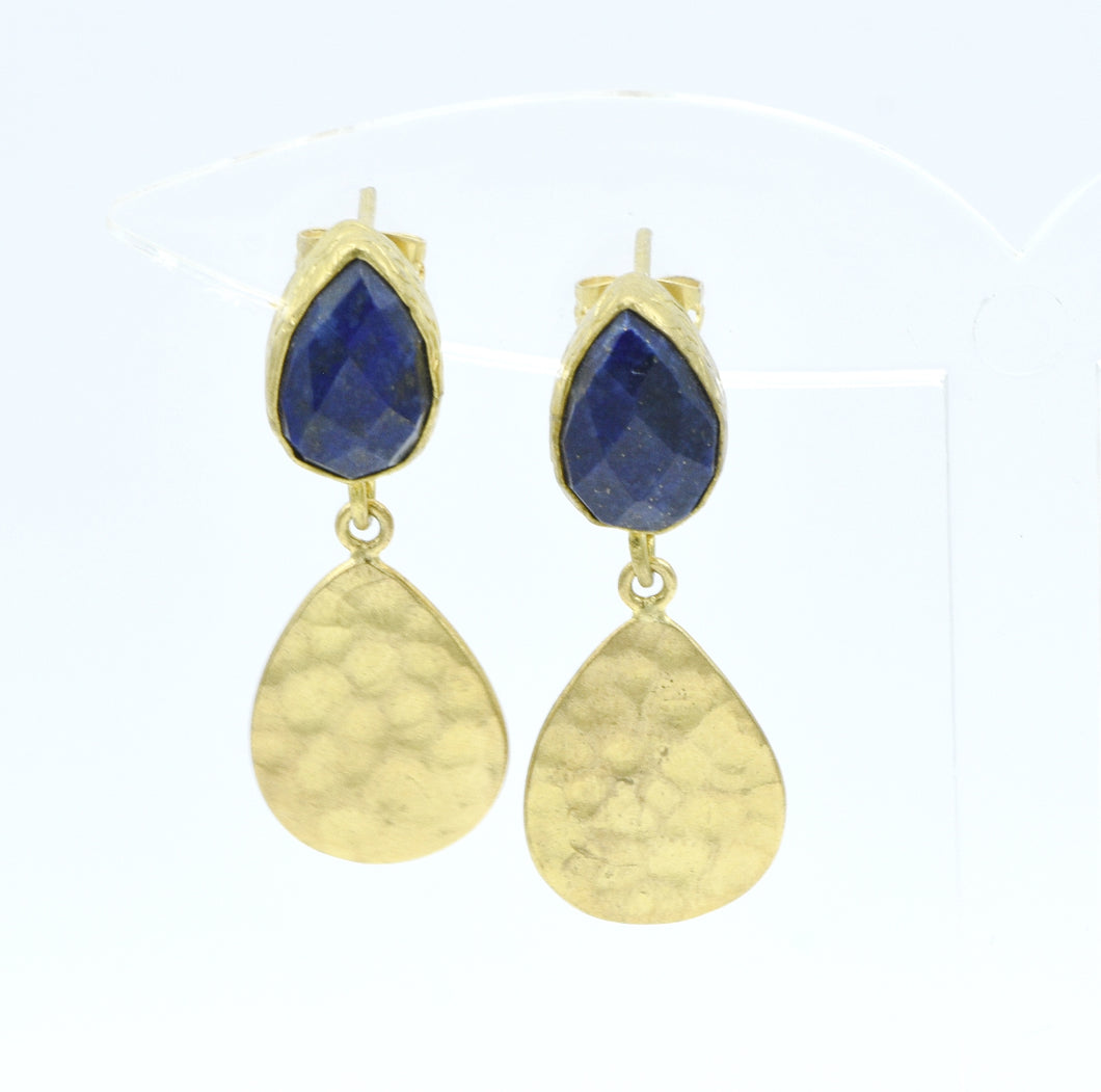 Aylas Onyx and Cat Eye earrings - 21ct Gold plated semi precious gemstone - Handmade in Ottoman Style by Artisan