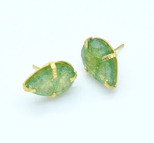 Aylas Crackled Zircon earrings - 21ct Gold plated semi precious gemstone - Handmade in Ottoman Style by Artisan