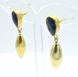 Aylas CatEye earrings - 21ct Gold plated semi precious gemstone - Handmade in Ottoman Style by Artisan