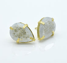 Aylas Crackled Zircon earrings - 21ct Gold plated semi precious gemstone - Handmade in Ottoman Style by Artisan