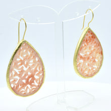 Aylas Acrylic earrings - 21ct Gold plated semi precious gemstone - Handmade in Ottoman Style by Artisan
