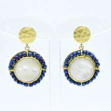 Aylas Pearl and Mystic Gem earrings - 21ct Gold plated semi precious gemstone - Handmade in Ottoman Style by Artisan