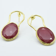 Aylas Tourmaline earrings - 21ct Gold plated semi precious gemstone - Handmade in Ottoman Style by Artisan