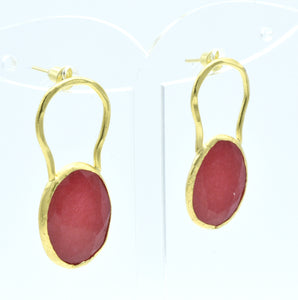 Aylas Tourmaline earrings - 21ct Gold plated semi precious gemstone - Handmade in Ottoman Style by Artisan