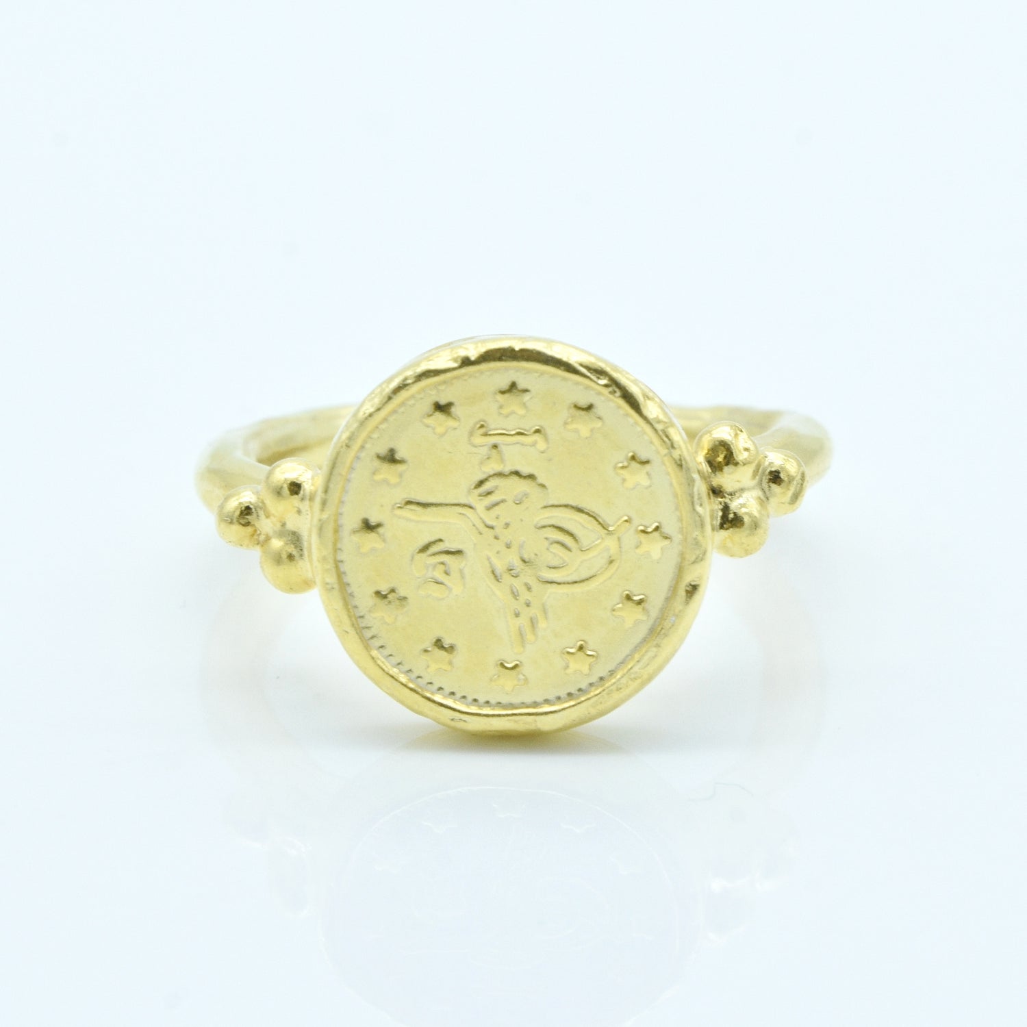 Aylas Arabic Calligraphy ring - 21ct Gold plated 925 silver - Handmade in Ottoman Style by Artisan