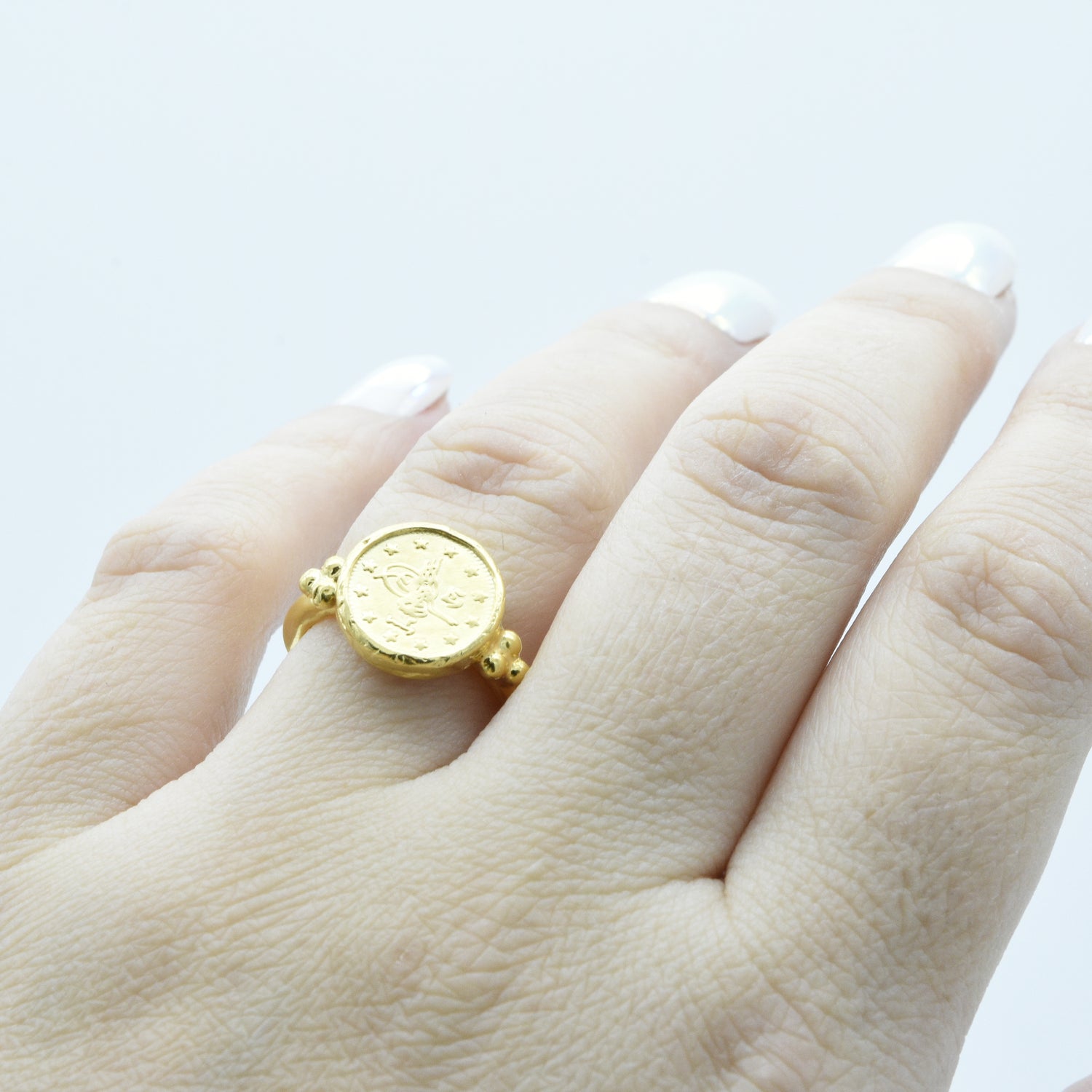 Aylas Arabic Calligraphy ring - 21ct Gold plated 925 silver - Handmade in Ottoman Style by Artisan