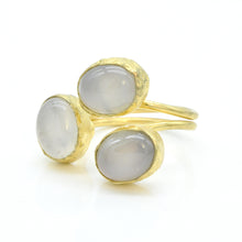 Aylas Agate adjustable ring - 21ct Gold plated brass - Handmade in Ottoman Style by Artisan
