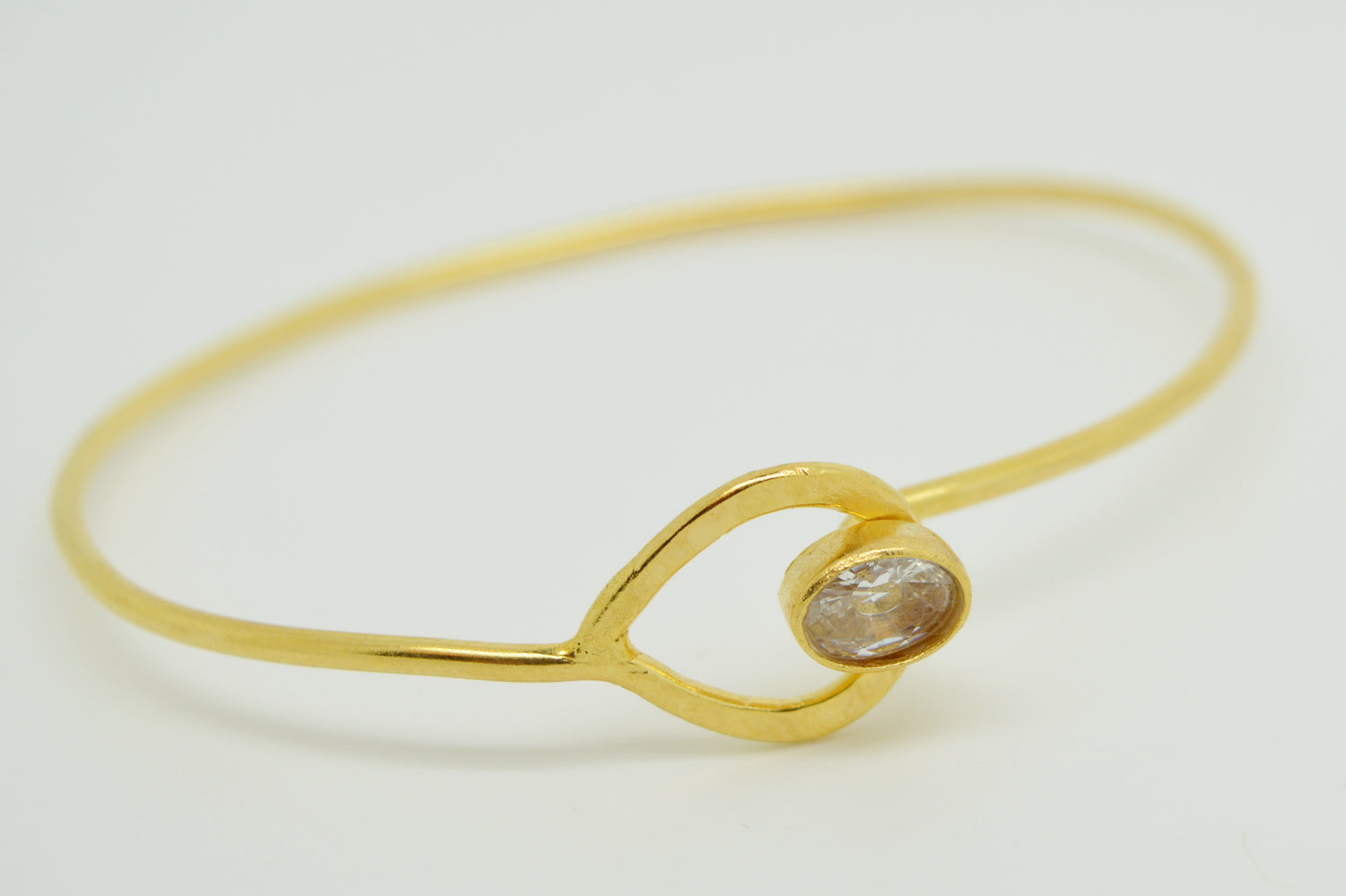 Aylas Crystal Zircon cuff/ bracelet - Gold plated semi precious gemstone - Handmade in Ottoman Style