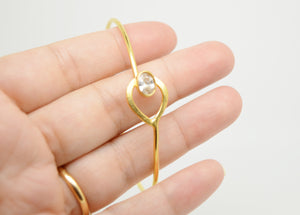 Aylas Crystal Zircon cuff/ bracelet - Gold plated semi precious gemstone - Handmade in Ottoman Style