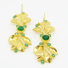 Aylas Agate earrings - Gold plated semi precious gemstone - Handmade in Ottoman Style