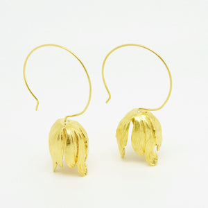 Aylas Tulip Hoop earrings - Gold plated - Handmade in Ottoman style