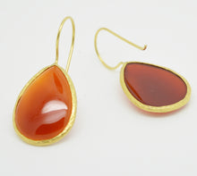 Aylas Amber earrings - 21ct Gold plated semi precious gemstone - Handmade in Ottoman Style by Artisan