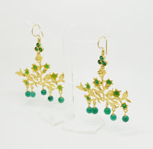 Aylas Agate earrings - 21ct Gold plated semi precious gemstone - Handmade in Ottoman Style by Artisan