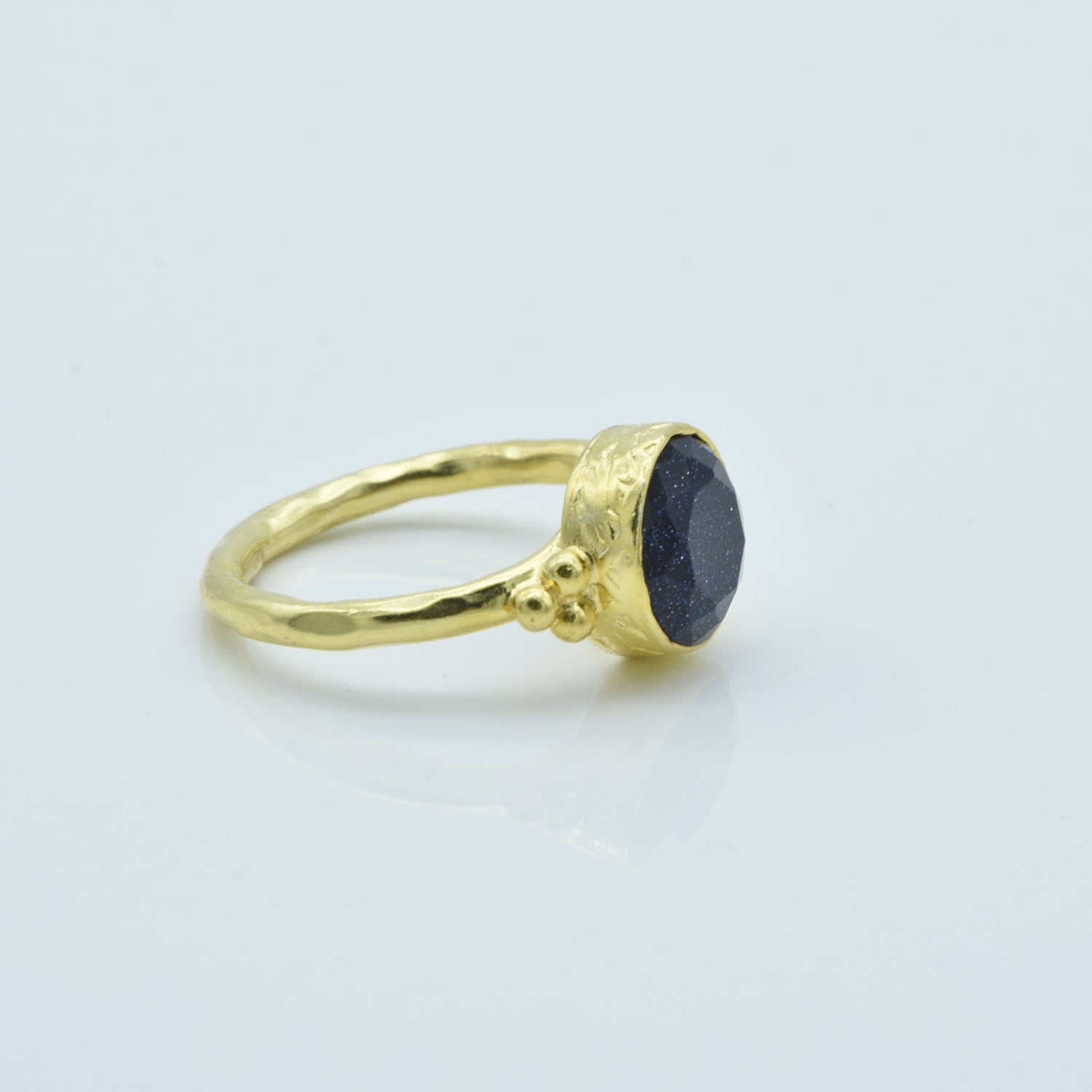 Aylas Goldstone ring - 21ct Gold plated 925 silver - Handmade in Ottoman Style by Artisan