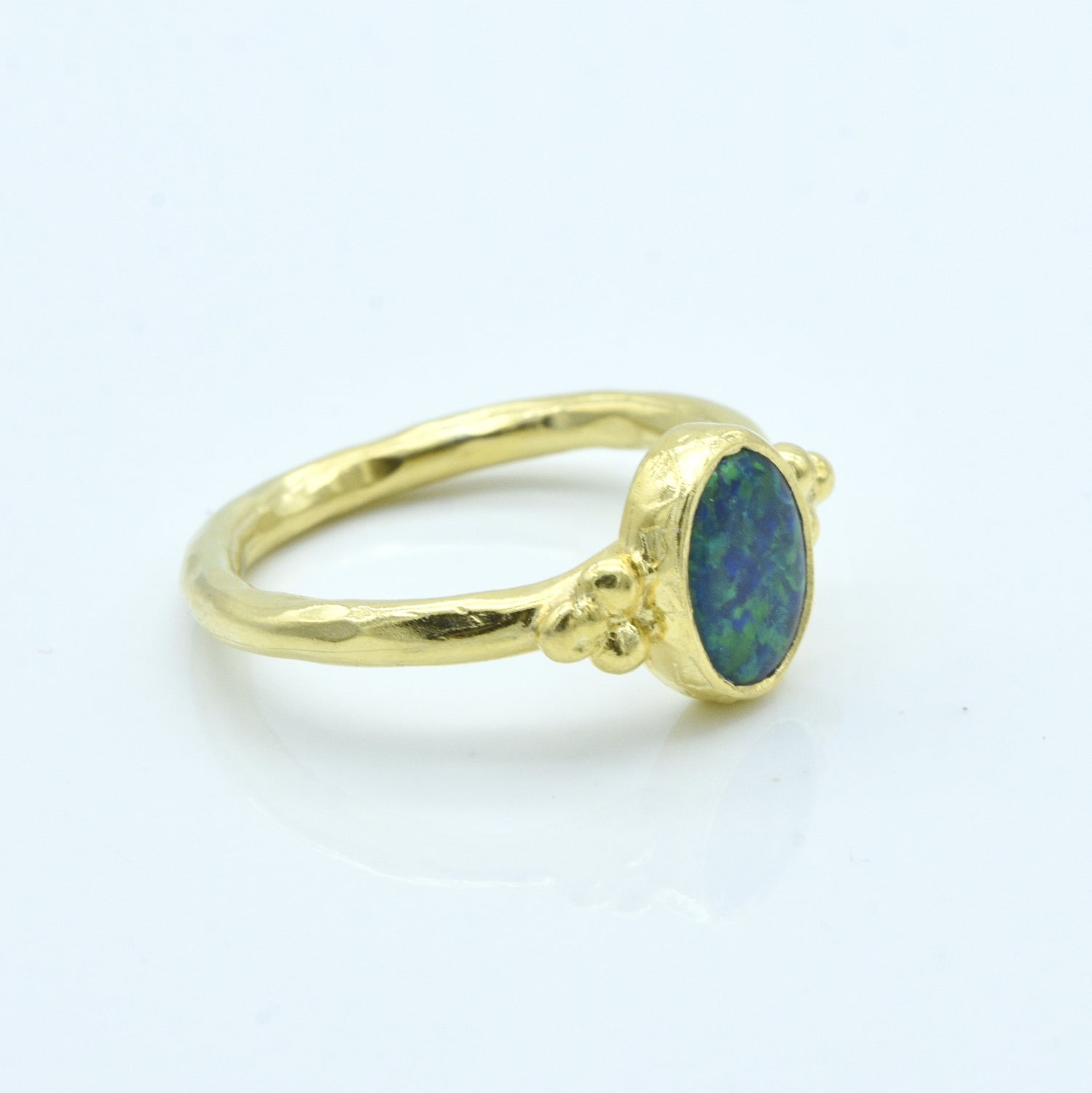 Aylas Opal ring - 21ct Gold plated 925 silver - Handmade in Ottoman Style by Artisan